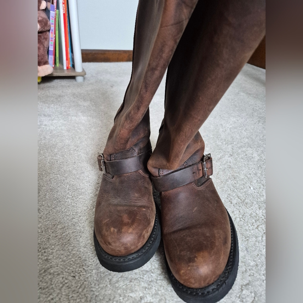 Frye Dark Brown Leather Women's Boots - Picture 3 of 12